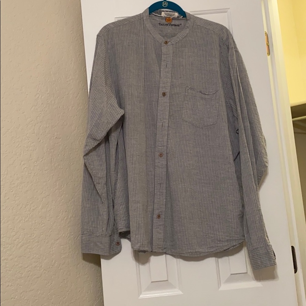 Grey striped linen shirt